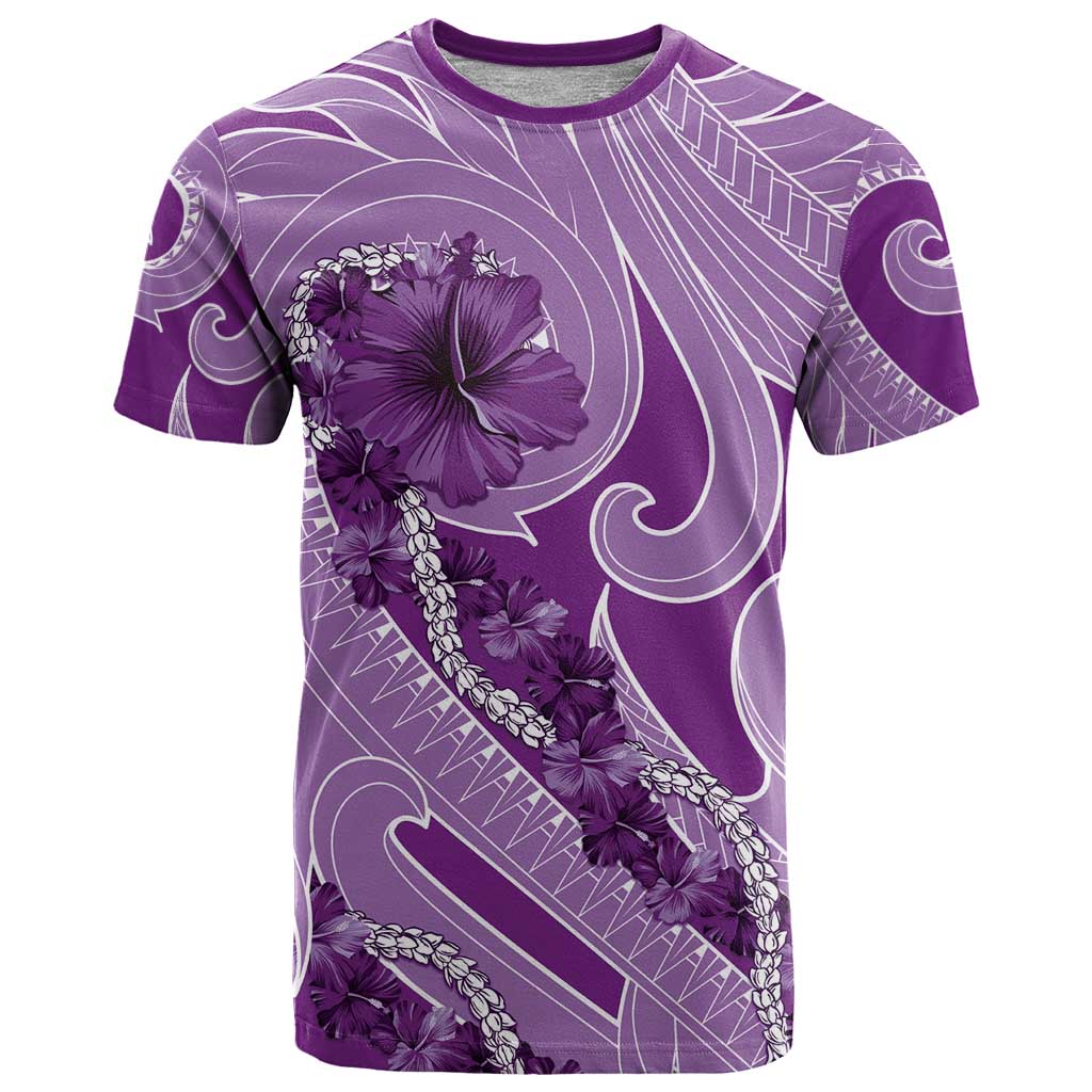 Hawaii Violet Hibiscus Pikake Lei T Shirt - Polynesian Pride