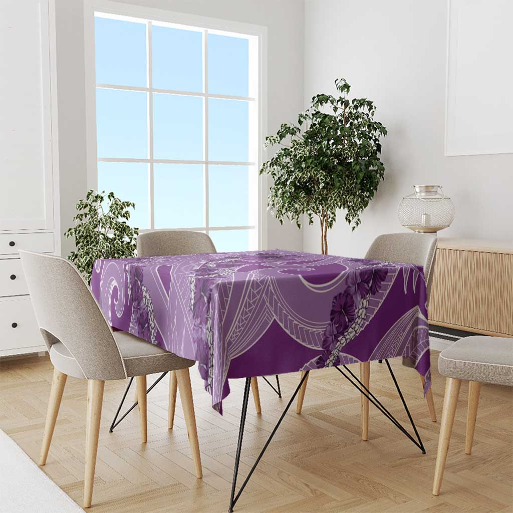 Hawaii Violet Hibiscus Pikake Lei Tablecloth - Polynesian Pride