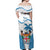 Fiji Rugby Off Shoulder Maxi Dress World Cup 2023 Fijian Tapa Pattern Blue Version LT05 - Polynesian Pride