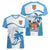 Fiji Rugby Women V Neck T Shirt World Cup 2023 Fijian Tapa Pattern Blue Version LT05 - Polynesian Pride