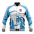 Custom Fiji Rugby Baseball Jacket World Cup 2023 Fijian Tapa Pattern Blue Version LT05 Unisex Blue - Polynesian Pride