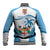 Custom Fiji Rugby Baseball Jacket World Cup 2023 Fijian Tapa Pattern Blue Version LT05 - Polynesian Pride