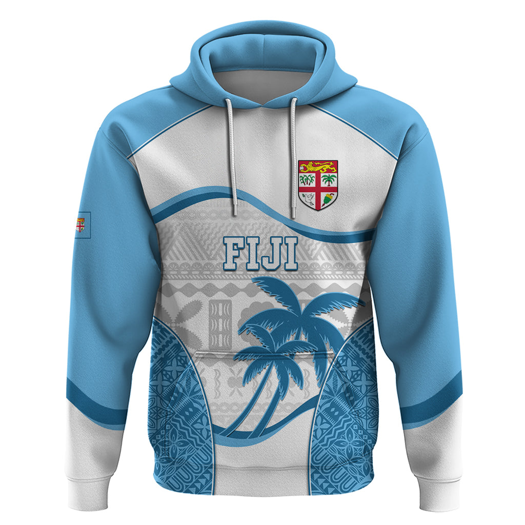 Custom Fiji Rugby Hoodie World Cup 2023 Fijian Tapa Pattern Blue Version LT05 Pullover Hoodie Blue - Polynesian Pride