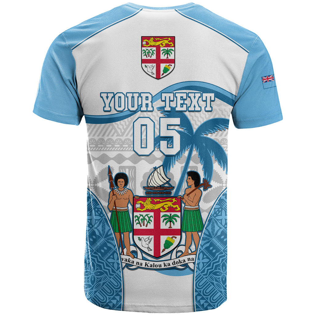 Custom Fiji Rugby T Shirt World Cup 2023 Fijian Tapa Pattern Blue Version LT05 - Polynesian Pride