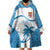 Custom Fiji Rugby Wearable Blanket Hoodie World Cup 2023 Fijian Tapa Pattern Blue Version LT05 - Polynesian Pride