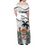 Fiji Rugby Off Shoulder Maxi Dress World Cup 2023 Fijian Tapa Pattern Black Version LT05 - Polynesian Pride