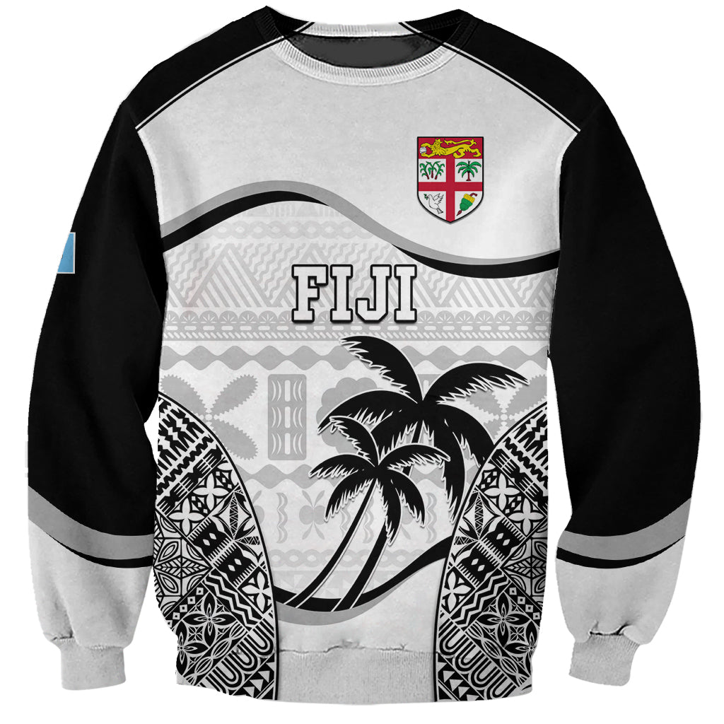 Fiji Rugby Sweatshirt World Cup 2023 Fijian Tapa Pattern Black Version LT05 Unisex Black - Polynesian Pride