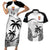 Custom Fiji Rugby Couples Matching Short Sleeve Bodycon Dress and Hawaiian Shirt World Cup 2023 Fijian Tapa Pattern Black Version LT05 Black - Polynesian Pride