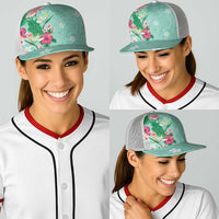 Hawaii Tropical Flowers Baseball Net Cap Polynesian Tattoo Mint Green LT05 - Polynesian Pride