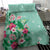 Hawaii Tropical Flowers Bedding Set Polynesian Tattoo Mint Green