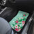 Hawaii Tropical Flowers Car Mats Polynesian Tattoo Mint Green