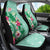 Hawaii Tropical Flowers Car Seat Cover Polynesian Tattoo Mint Green