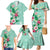 Hawaii Tropical Flowers Family Matching Mermaid Dress and Hawaiian Shirt Polynesian Tattoo Mint Green