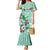 Hawaii Tropical Flowers Family Matching Mermaid Dress and Hawaiian Shirt Polynesian Tattoo Mint Green