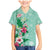 Hawaii Tropical Flowers Family Matching Mermaid Dress and Hawaiian Shirt Polynesian Tattoo Mint Green