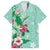 Hawaii Tropical Flowers Family Matching Summer Maxi Dress and Hawaiian Shirt Polynesian Tattoo Mint Green