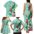 Hawaii Tropical Flowers Family Matching Tank Maxi Dress and Hawaiian Shirt Polynesian Tattoo Mint Green