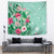 Hawaii Tropical Flowers Tapestry Polynesian Tattoo Mint Green