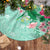 Hawaii Tropical Flowers Tree Skirt Polynesian Tattoo Mint Green