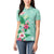 Hawaii Tropical Flowers Women Polo Shirt Polynesian Tattoo Mint Green