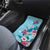 Hawaii Tropical Flowers Car Mats Polynesian Tattoo Sky Blue