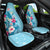 Hawaii Tropical Flowers Car Seat Cover Polynesian Tattoo Sky Blue