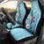 Hawaii Tropical Flowers Car Seat Cover Polynesian Tattoo Sky Blue