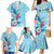 Hawaii Tropical Flowers Family Matching Mermaid Dress and Hawaiian Shirt Polynesian Tattoo Sky Blue