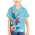 Hawaii Tropical Flowers Family Matching Mermaid Dress and Hawaiian Shirt Polynesian Tattoo Sky Blue