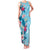 Hawaii Tropical Flowers Family Matching Tank Maxi Dress and Hawaiian Shirt Polynesian Tattoo Sky Blue