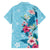 Hawaii Tropical Flowers Hawaiian Shirt Polynesian Tattoo Sky Blue