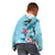 Hawaii Tropical Flowers Kid Hoodie Polynesian Tattoo Sky Blue