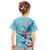 Hawaii Tropical Flowers Kid T Shirt Polynesian Tattoo Sky Blue