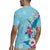 Hawaii Tropical Flowers Rugby Jersey Polynesian Tattoo Sky Blue