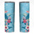 Hawaii Tropical Flowers Skinny Tumbler Polynesian Tattoo Sky Blue