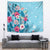 Hawaii Tropical Flowers Tapestry Polynesian Tattoo Sky Blue