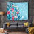 Hawaii Tropical Flowers Tapestry Polynesian Tattoo Sky Blue