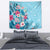 Hawaii Tropical Flowers Tapestry Polynesian Tattoo Sky Blue