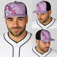 Hawaii Tropical Flowers Baseball Net Cap Polynesian Tattoo Lavender LT05 - Polynesian Pride
