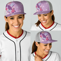 Hawaii Tropical Flowers Baseball Net Cap Polynesian Tattoo Lavender LT05 - Polynesian Pride