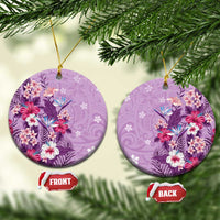 Hawaii Tropical Flowers Ceramic Ornament Polynesian Tattoo Lavender LT05 Circle Lavender - Polynesian Pride
