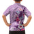 Hawaii Tropical Flowers Family Matching Long Sleeve Bodycon Dress and Hawaiian Shirt Polynesian Tattoo Lavender