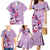 Hawaii Tropical Flowers Family Matching Mermaid Dress and Hawaiian Shirt Polynesian Tattoo Lavender