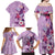 Hawaii Tropical Flowers Family Matching Off Shoulder Maxi Dress and Hawaiian Shirt Polynesian Tattoo Lavender