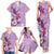 Hawaii Tropical Flowers Family Matching Tank Maxi Dress and Hawaiian Shirt Polynesian Tattoo Lavender