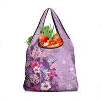 Hawaii Tropical Flowers Grocery Bag Polynesian Tattoo Lavender LT05 1-pack One Size Lavender - Polynesian Pride