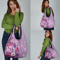 Hawaii Tropical Flowers Grocery Bag Polynesian Tattoo Lavender LT05 - Polynesian Pride