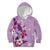 Hawaii Tropical Flowers Kid Hoodie Polynesian Tattoo Lavender