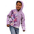 Hawaii Tropical Flowers Kid Hoodie Polynesian Tattoo Lavender