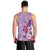 Hawaii Tropical Flowers Men Tank Top Polynesian Tattoo Lavender